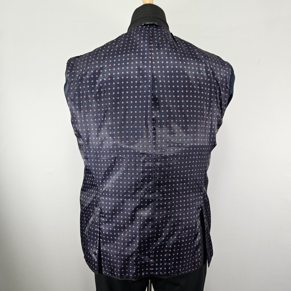 Izod Men's Sport Coat Blazer Two Button Solid Black Polyester Blend Size 44S - Picture 10 of 13